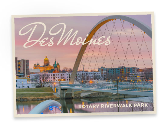 Postcard of Des Moines, IA